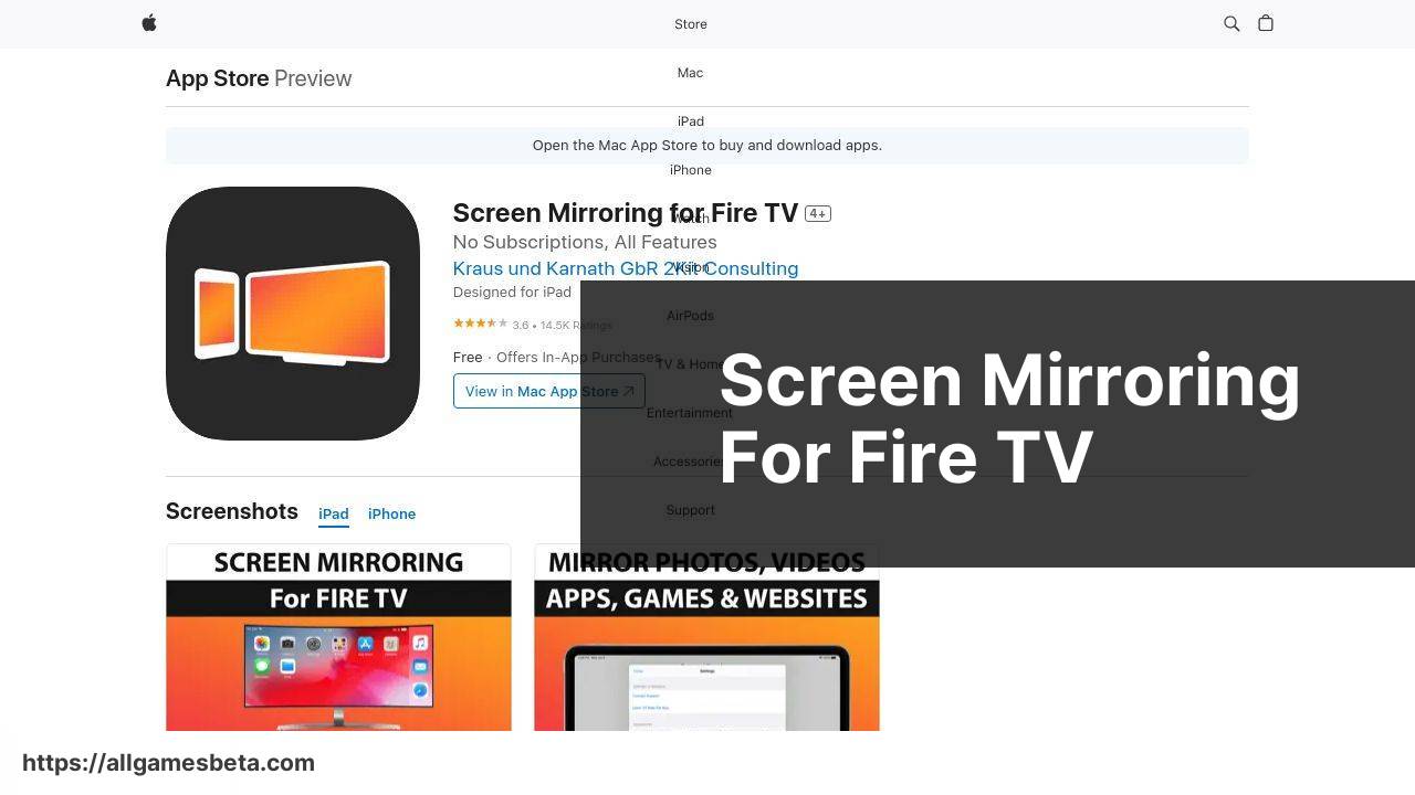 https://apps.apple.com/us/app/screen-mirroring-for-fire-tv/id1454508199 screenshot