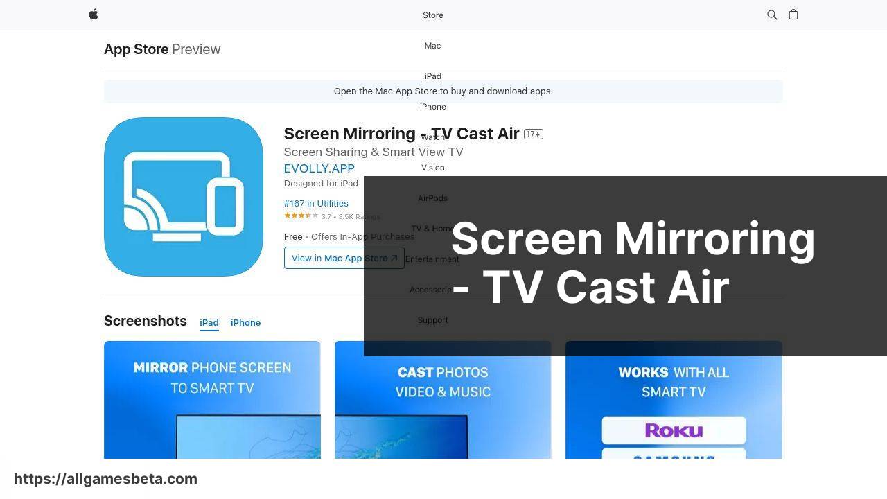 https://apps.apple.com/us/app/screen-mirroring-tv-cast-air/id1494564197 screenshot