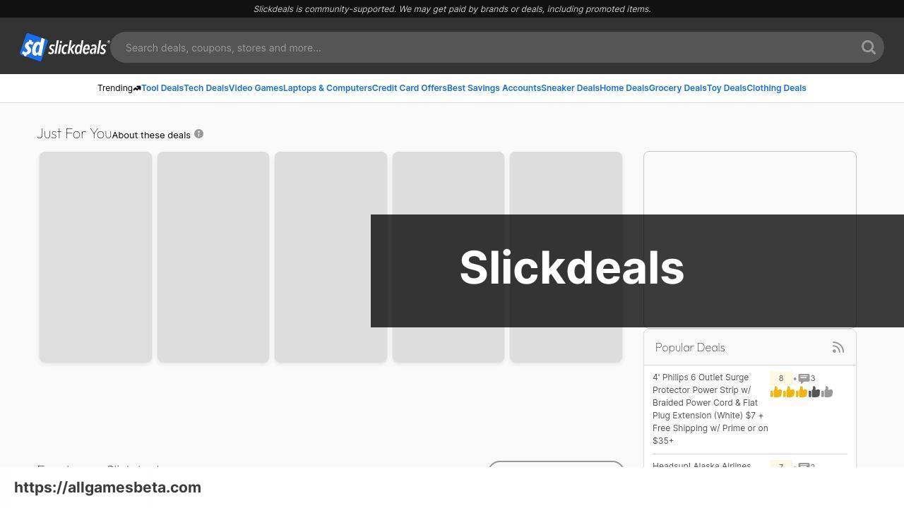 https://www.slickdeals.net/ screenshot